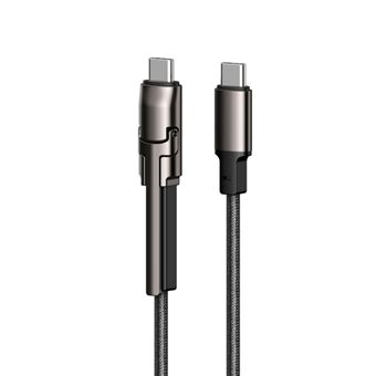 Cable de carga y transferencia de datos Ksix con soporte USB-C/USB-C 60W Power Delivery 1m Negro