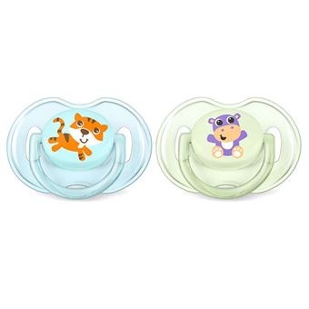 Chupete Philips Classic SCF169/25 Animales Verde/Azul Kit
