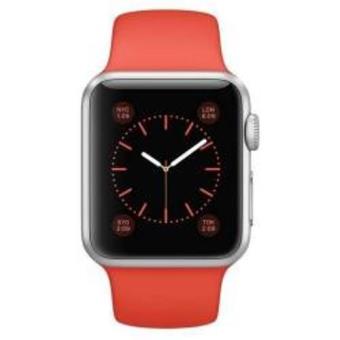 Apple Watch Sport caja de 38mm de aluminio en plata y correa naranja