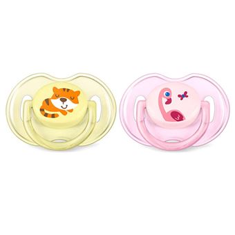 Chupete Philips Classic SCF169/26 Animales Rosa/Amarillo Kit