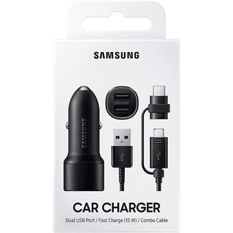 Cargador dual de coche Samsung USB-A 15 W - Cargador para teléfono móvil