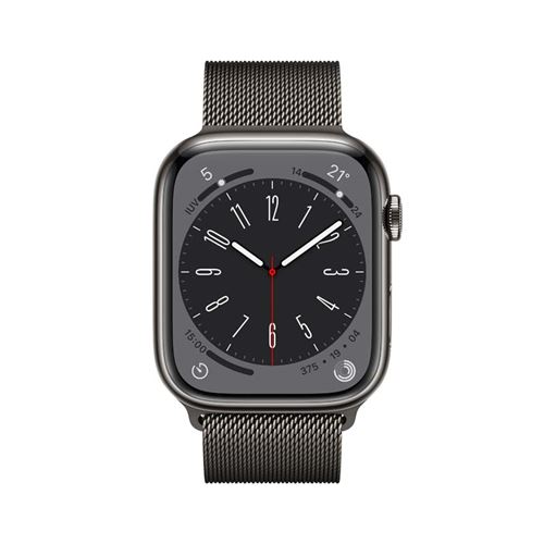 Apple Watch S8 45mm LTE Caja de acero inoxidable Grafito y correa Loop  milanese grafito