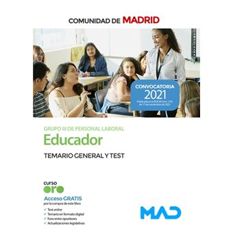 Educador (Grupo III). Temario General y Test - 1
