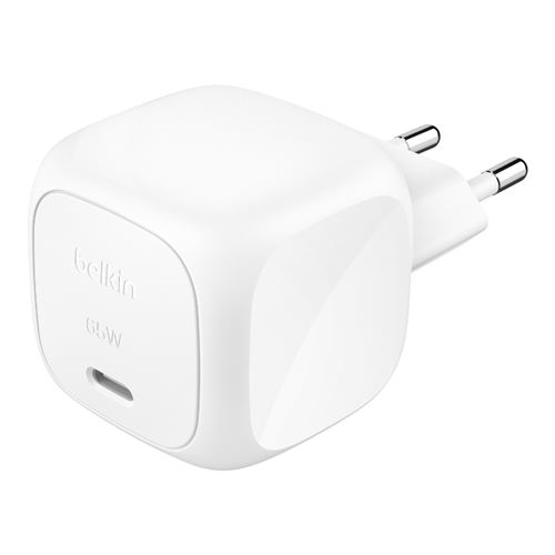 Cargador móvil - Belkin BoostCharge de pared USB-C compacto 65 W, Universal, Blanco