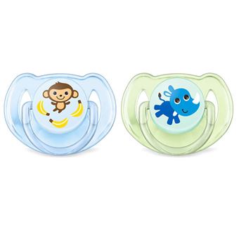 Chupete Philips Classic SCF169/27 Animales Verde/Azul Kit