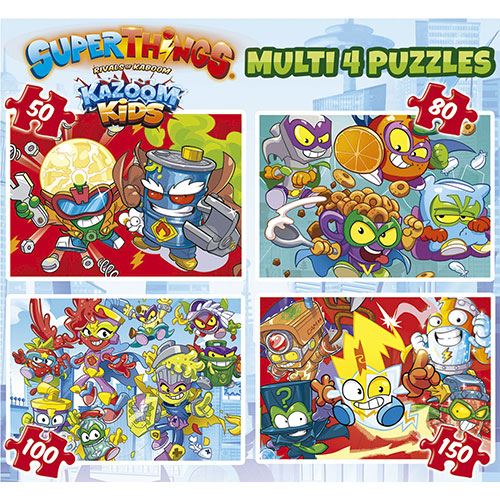 Disney Multi 4 Classics 50-80-100 Pieces Puzzle Multicolor