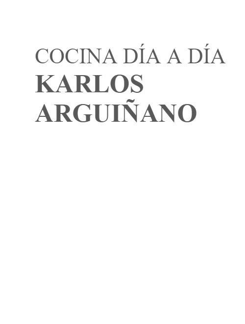 Libro «Cocina día a día» con Karlos Arguiñano