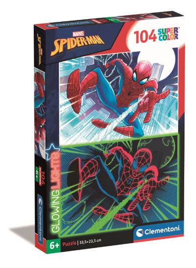 Clementoni puzzle 104 piezas glowing spiderman