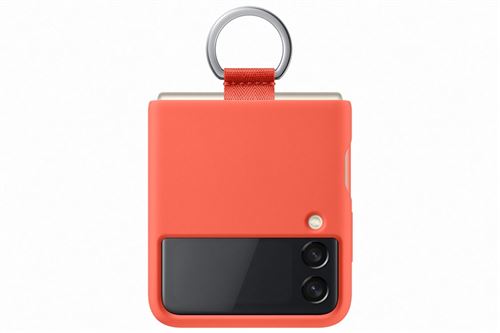 Funda de silicona con anillo Samsung Naranja para Galaxy Z Flip3 5G