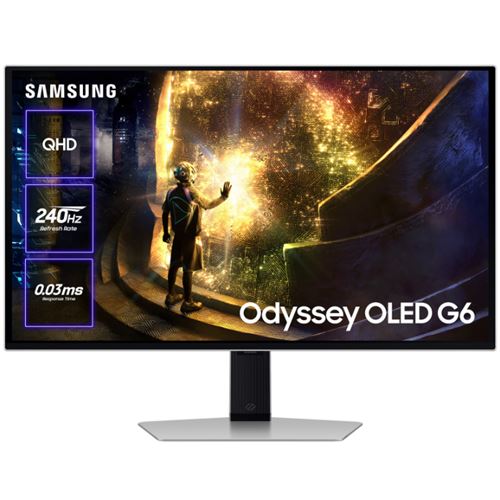 Samsung Monitor Gaming Oled Odyssey G6 Ls27dg610suxen 27" Wqhd 240Hz Plata