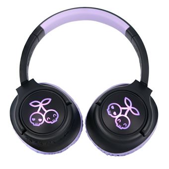 Auriculares Bluetooth OTL Kuromi con luz LED Negro y Lila