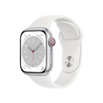 Apple Watch S8 41mm LTE Caja de aluminio Plata y correa deportiva Blanco - 1