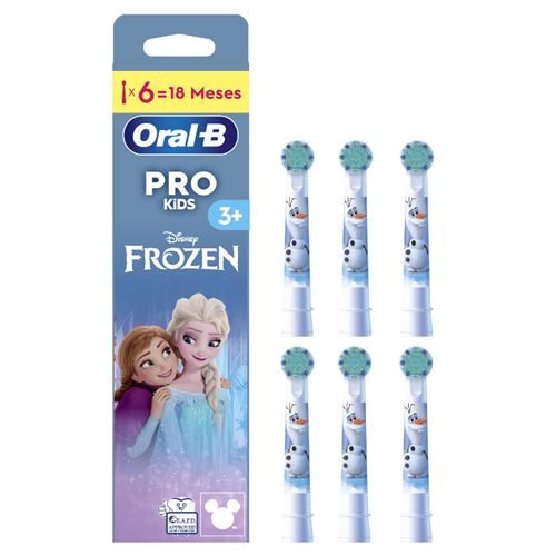 Pack De 6 Cabezales De Recambio Para Cepillo Dental Oral-b Pro Kids 3+ Disney Frozen