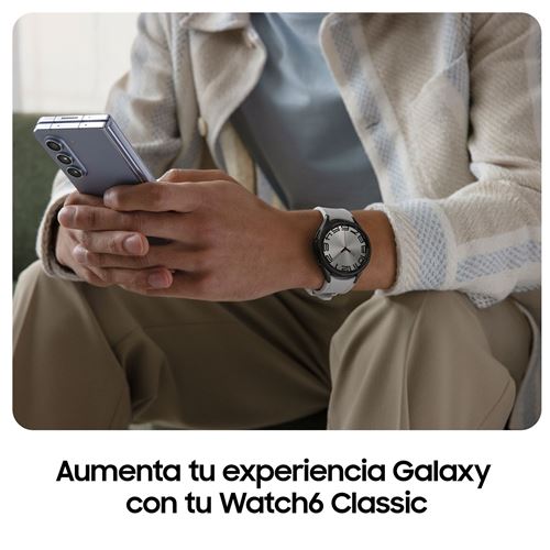 Correa cuero híbrida Samsung Galaxy Watch 6 Classic 47mm (marrón claro) 