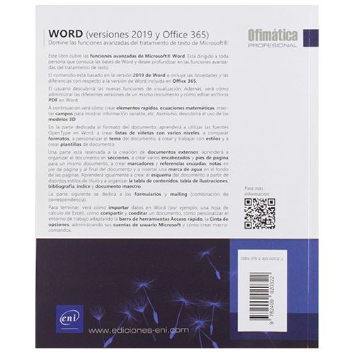 Word (versiones 2019 y office 365) - Domine las funciones avanzadas del  tratamiento de Microsoft - Varios Autores -5% en libros | FNAC