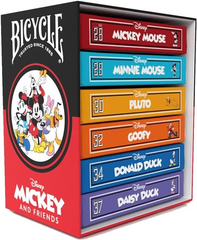 Pack de 6 barajas de cartas bicycle disney mickey mouse and friends
