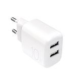 Cargador de pared Puro Pro Lite 2xUSB-A 10W Blanco