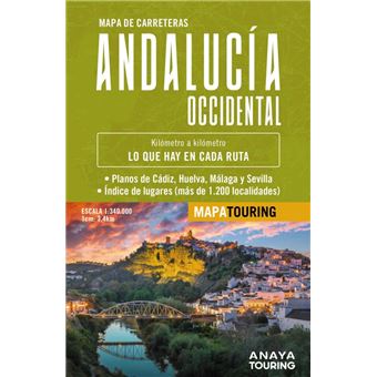 Mapa de carreteras de Andalucía occidental 1:340.000