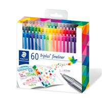 60 rotuladores Staedtler Triplus Fineliner colores surtidos