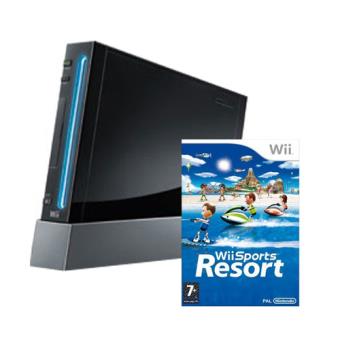 Wii Consola Negra + Wii Sports + Wii Sports Resort – Saimaya