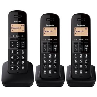 Teléfono inalámbrico Panasonic Dect KX-TGB613SPB Trío Negro