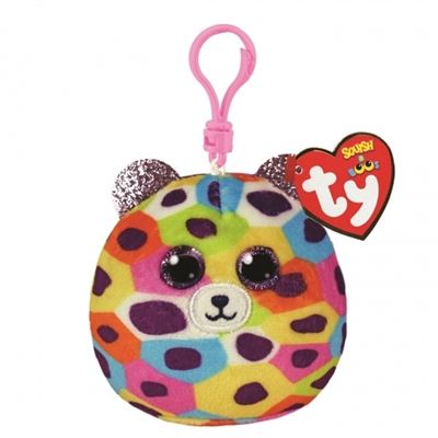 Peluche ty giselle leopard squishy beanie clip 9cm