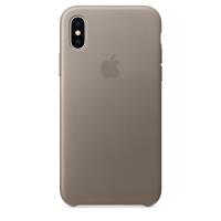 Funda Apple Leather Case Marrón topo para iPhone X