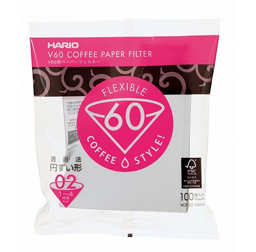 Filtro Hario V60 02 Blanco 100 Ud