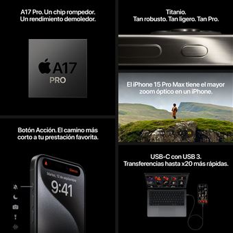 iPhone 15 Pro - 256GB - Titanio Blanco