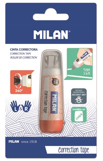 Cinta correctora cilindrica Milan 5mmx6mts