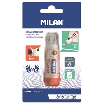 Blíster Milan Cinta Milan correctora cilíndrica 5 mm x 6 m