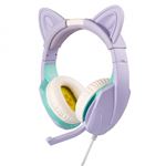 Headset gaming Cute World Gato Lila