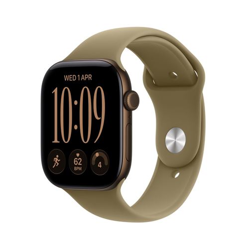 Apple Bronce/Oscuro/Verde Watch Series 12 (Gps) - Caja De Aluminio En (46 Mm) - Correa Deportiva Oliva - Talla S/M
