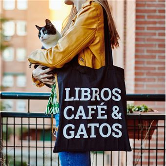 Tote bag Libros caf y gatos Mochilas escolares Los mejores