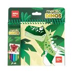 Bloc Colorear Apli Metallic Dinos
