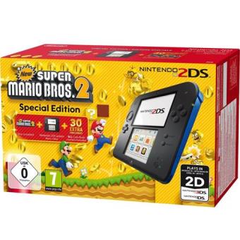 Consola Nintendo 2DS Negra/Azul + New Super Mario Bros 2