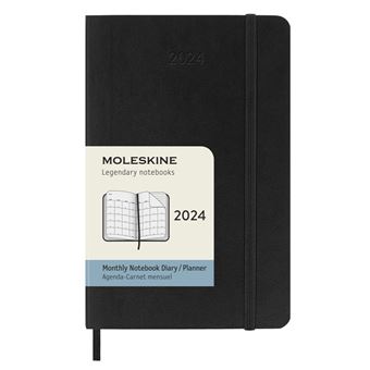 Agenda anual 2024 Moleskine Pocket mes visto tapa blanda Negro - 1