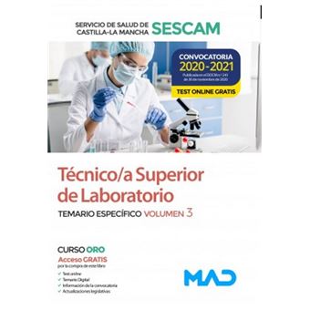 Técnico/a Superior de Laboratorio del Servicio de Salud de Castilla-La Mancha (SESCAM). Temario específico volumen 3