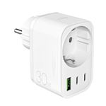 Cargador de pared Puro Schuko Plug USB-C/USB-A Power Delivery 30W Blanco 