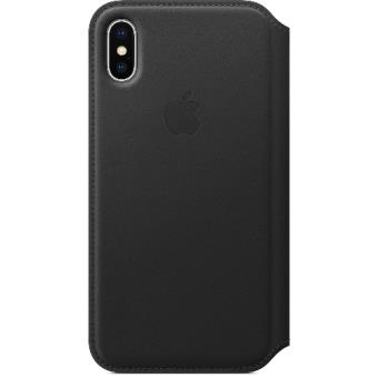Funda Apple Leather Folio Negro para iPhone X