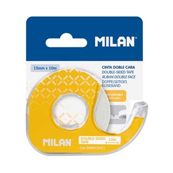 Cinta adhesiva Milan doble cara con dispensador 15x10 mm