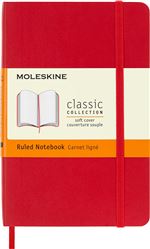 Moleskine Cuaderno Pocket Rayada Tapa Blanda Rojo