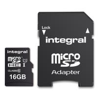 Tarjeta integral de memoria MicroSDHC Card Class 10 16GB + Adaptador MicroSD