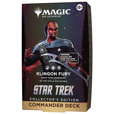 Mazo de cartas magic: the gathering star trek commander deck collector's edition klingon fury