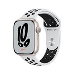 Apple Watch S7 Nike 45 mm GPS Caja de aluminio blanco estrella y correa Nike Sport Plata/Negro