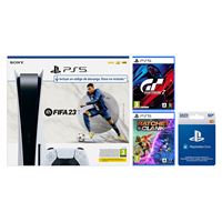 PS5 Standard + Gran Turismo 7 + GTA + Horizon Forbidden West + Cartão  Playstation Network 50€ + Comando Dualsense