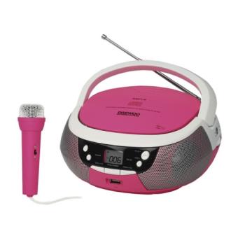Radio CD portátil Daewoo DBU-59 karaoke rosa