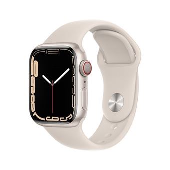 Apple Watch S7 LTE 41mm Caja de aluminio blanco estrella y correa deportiva blanco estrella