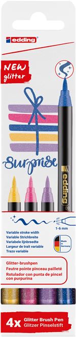 Edding Pack 4 Rotuladores 1340 Glitter Surtidos