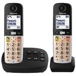 Teléfono fijo inalámbrico Panasonic Dect KX-TGU432EXB Dúo Negro y Plata